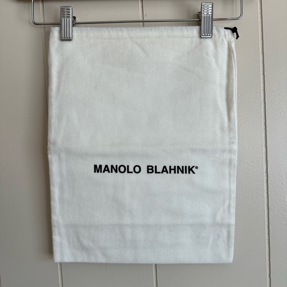 Manolo Blahnik Cream/ Black Fabric Dustbag